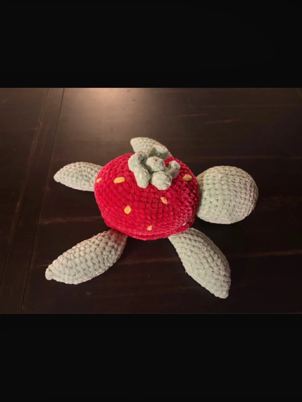 Crocheted Strawberry Turtle